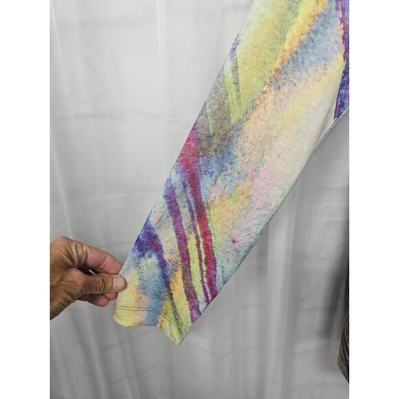 Soft Surroundings Rainbow Long Sleeve Tee Retro Abstract M - Picture 3 of 9